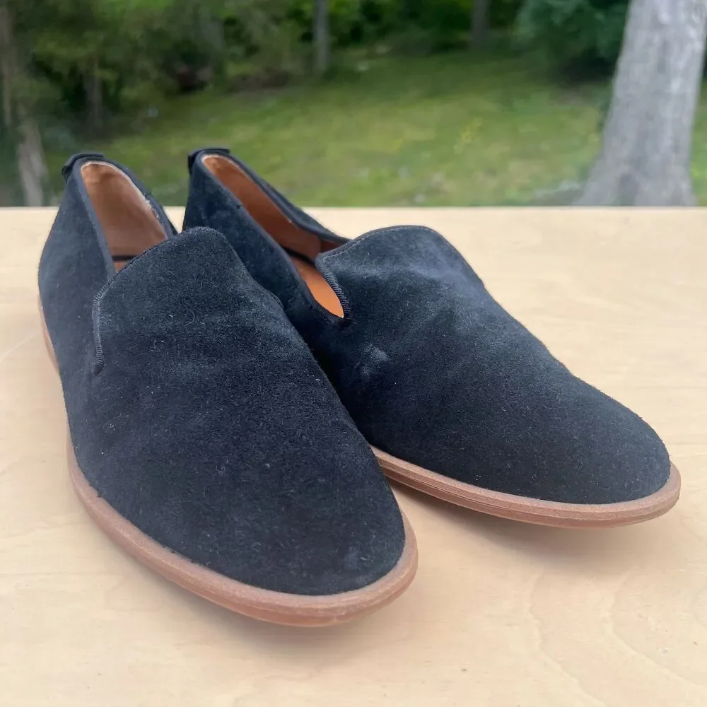 Franco Sarto Women's JEELA Black Slipper Leather Low Heel Slip On Shoes Used 9